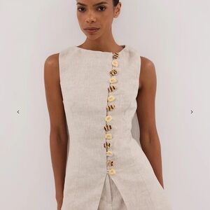 DISSH Baylee Natural Sleeveless Linen Top